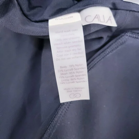 New CALIA Women's Strappy Ruched Tankini Top Size S Black - Picture 7 of 11